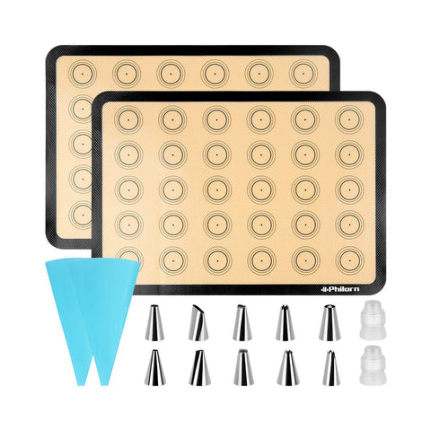 Philorn silicone baking mat set with two mats for effortless non-stick baking and cleanup.