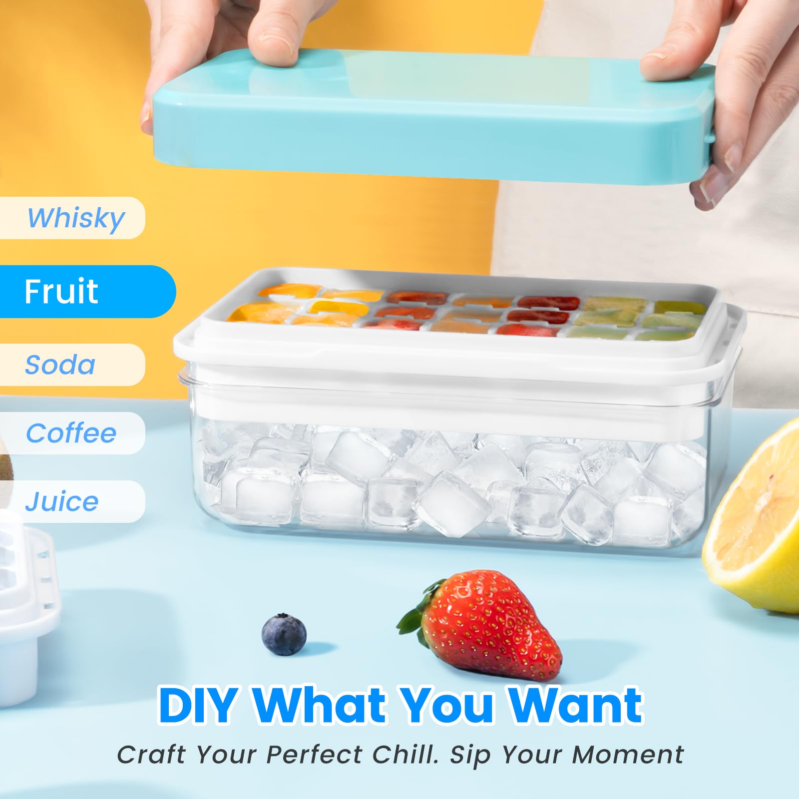PHINOX BPA-free, food-grade plastic ice tray.