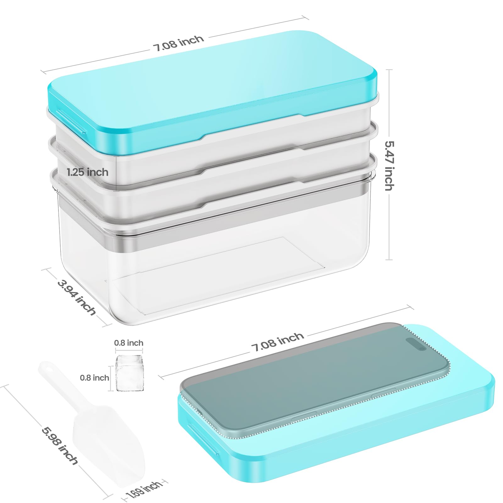 PHINOX freezer three-tray set for bulk ice.