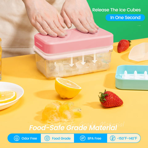 PHINOX stackable ice tray design saves space in the freezer.