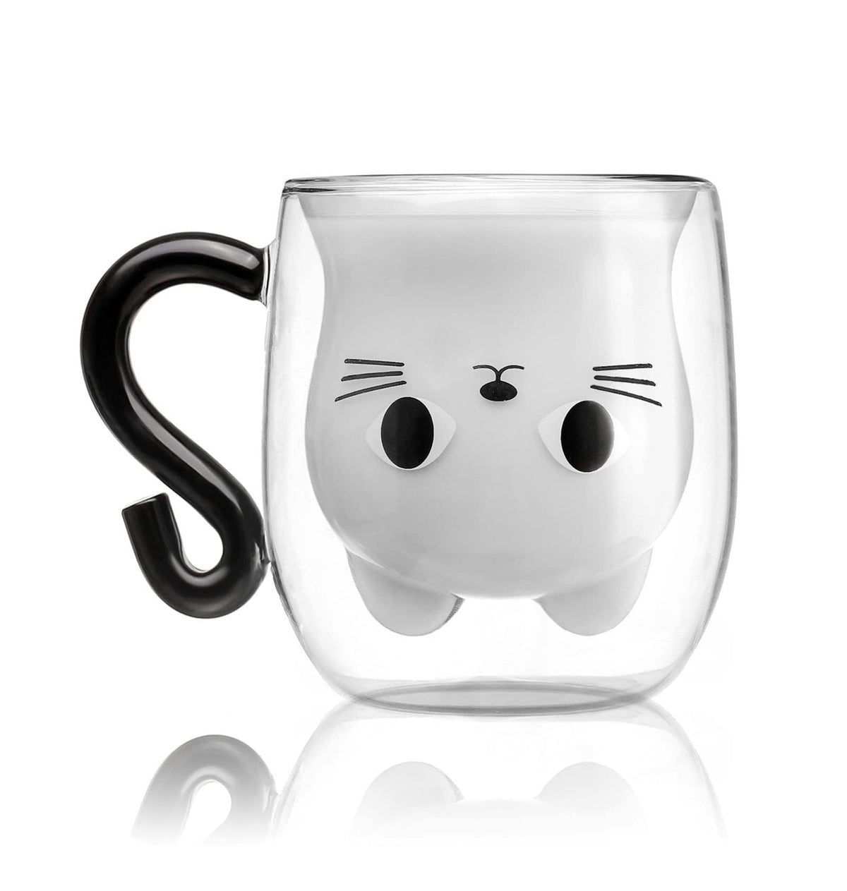 Phitihui double-wall cat mug keeps drinks hot or cold for a comfortable grip.