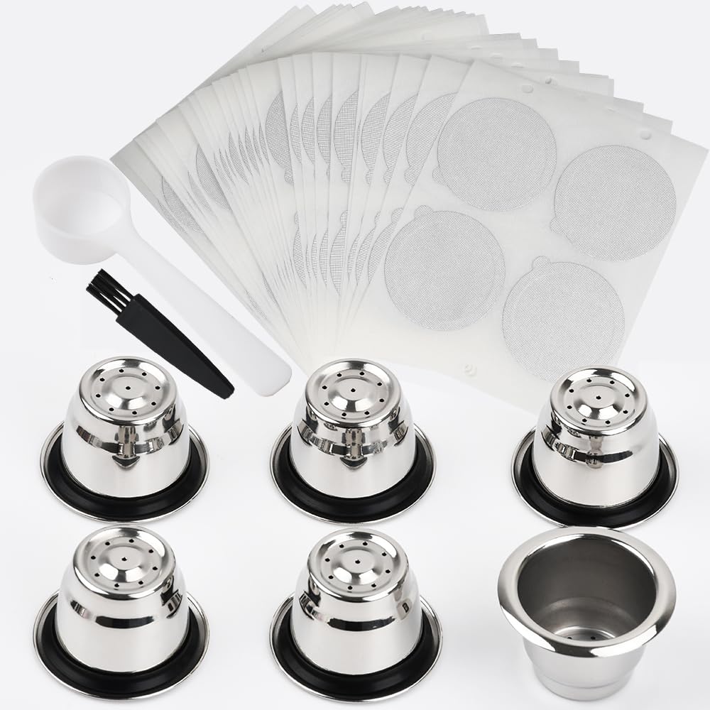 PHMEZLF stainless steel capsules close-up, durable design for repeated use and smooth espresso