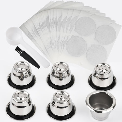 PHMEZLF stainless steel capsules close-up, durable design for repeated use and smooth espresso