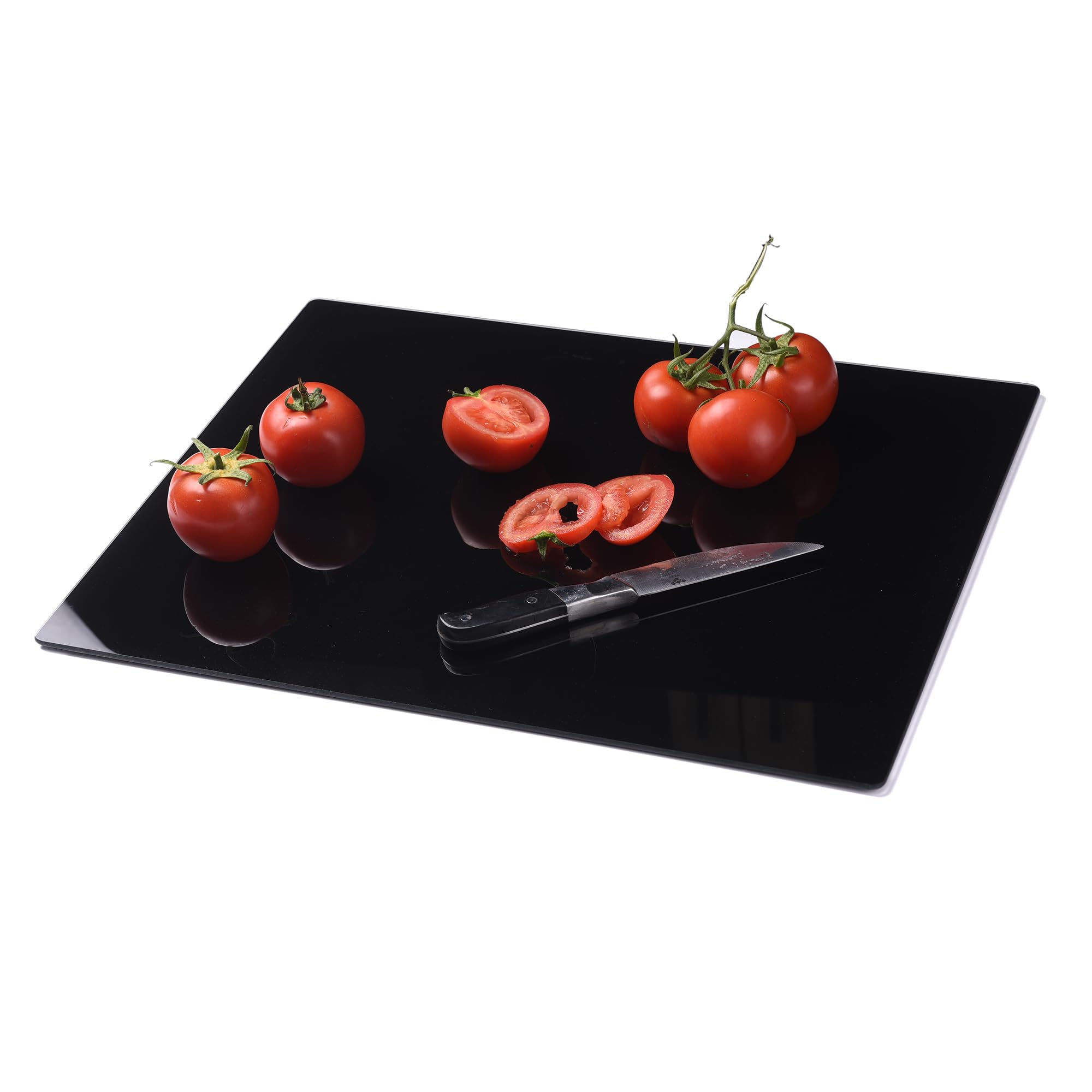 Phore tempered glass cutting board 16x12 black for safe chopping and easy cleaning.