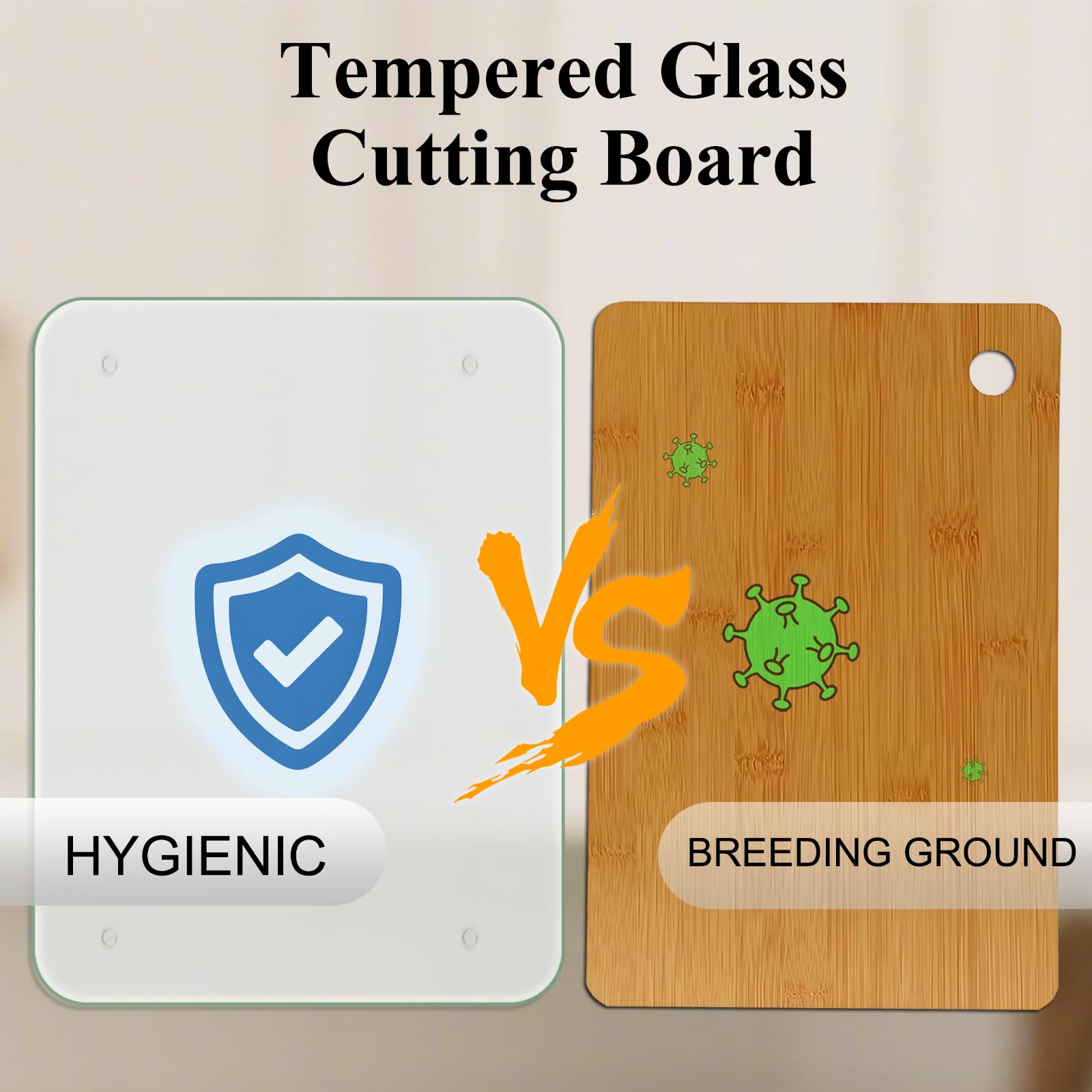 Phore cutting board with anti-slip feet keeps counters stable during prep.