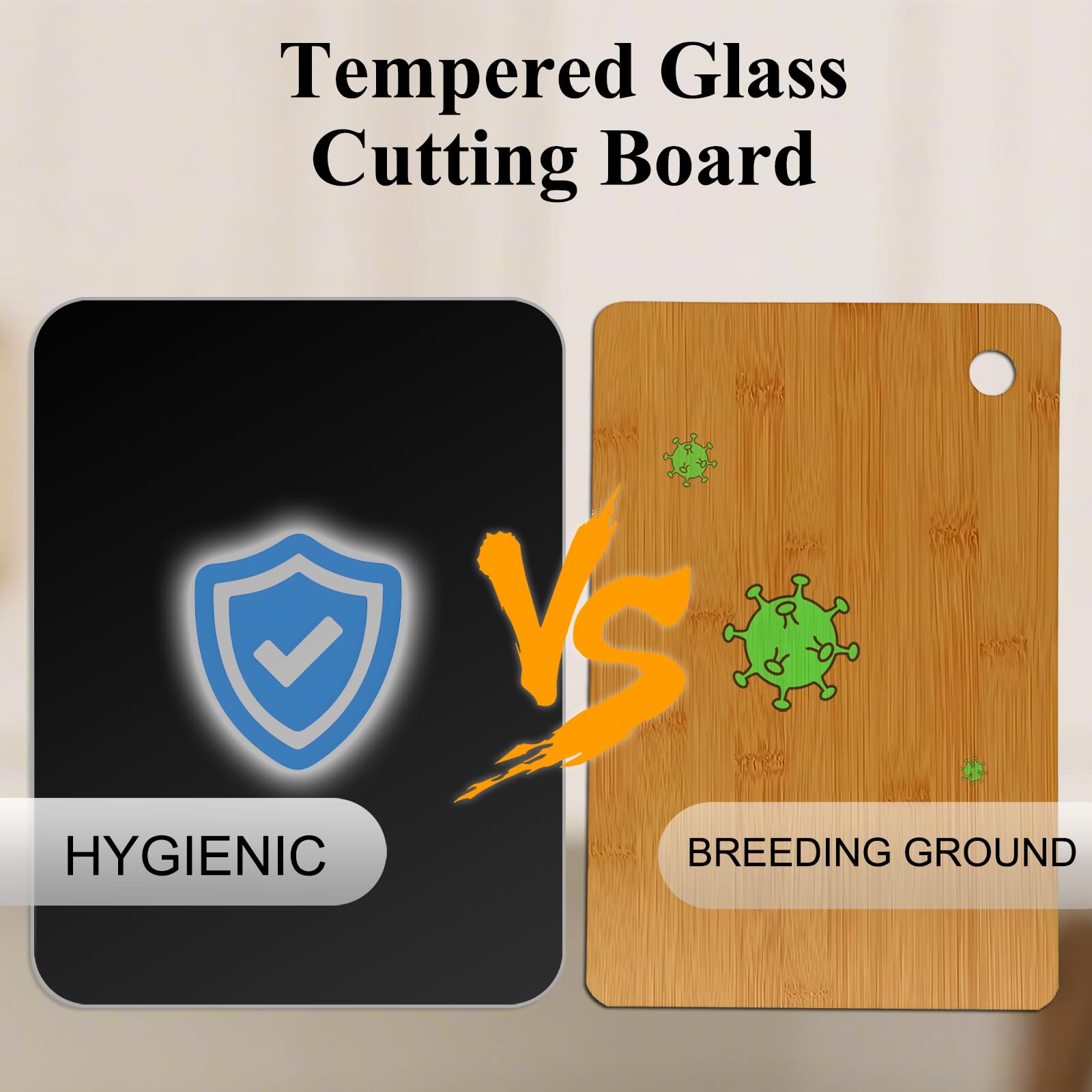 Phore glass cutting board is dishwasher safe and resists stains and odors.