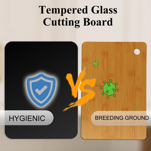 Phore glass cutting board is dishwasher safe and resists stains and odors.