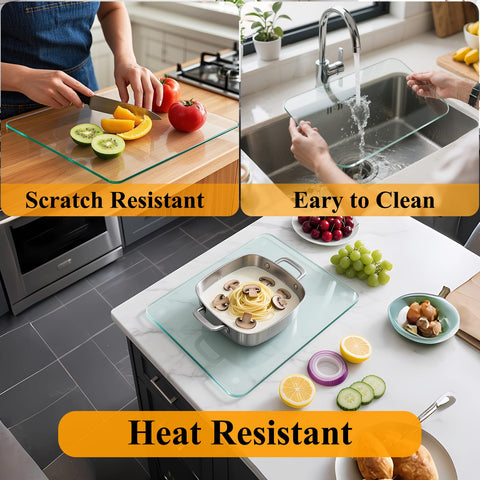 Phore glass cutting board in dishwasher demonstrates easy cleanup