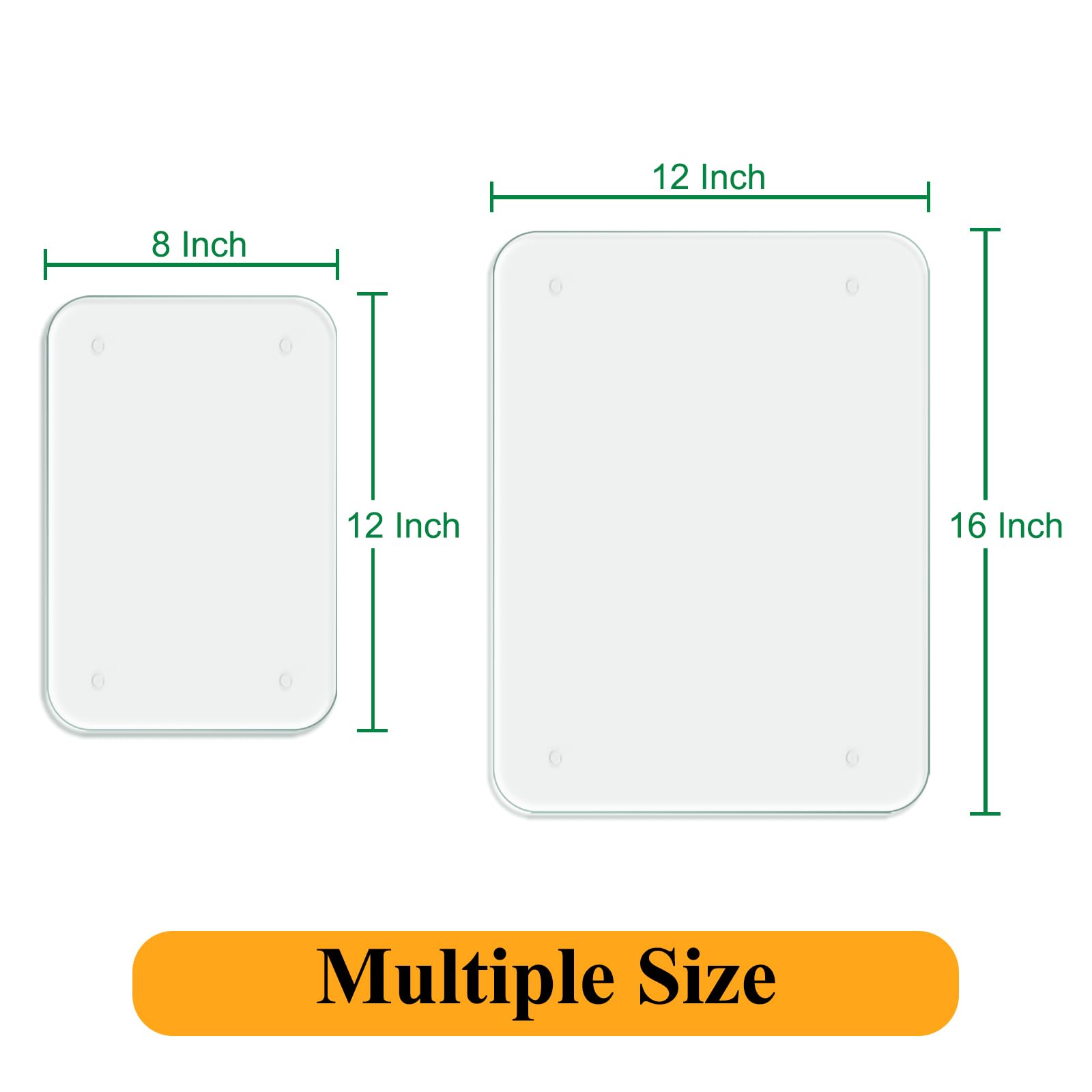 Phore tempered glass board side-angle view demonstrates rounded corners for safety