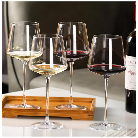 Physkoa 18oz red wine glass with tall stem and square bowl enhances aroma