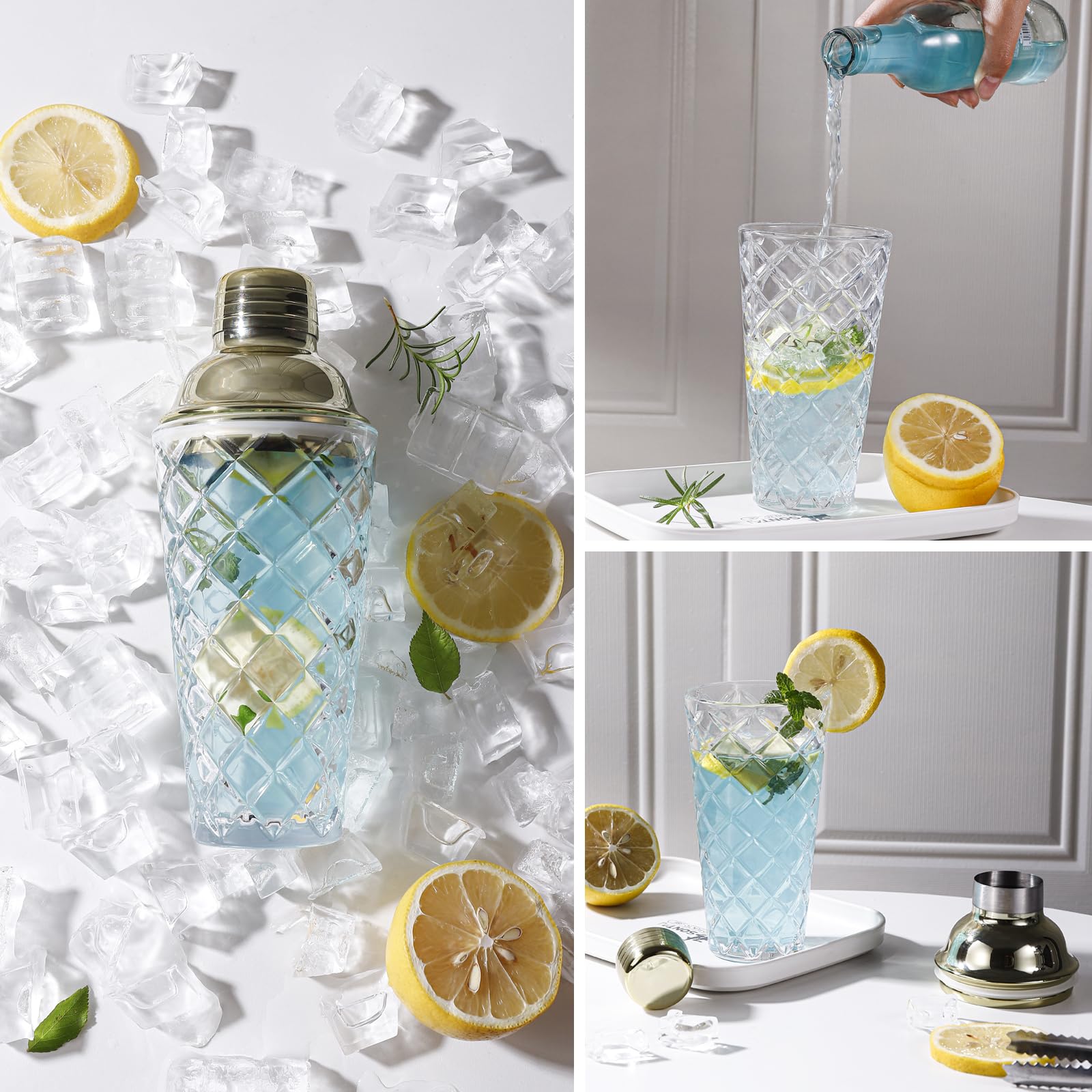 Physkoa home bar decor setup featuring pineapple-pattern shaker