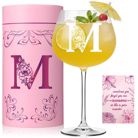 Physkoa initial wine glass 20 oz with monogram, ideal for gifting.