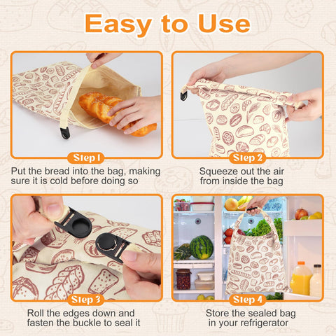 PICcircuit beeswax bread bag washable and reusable for sustainable storage.