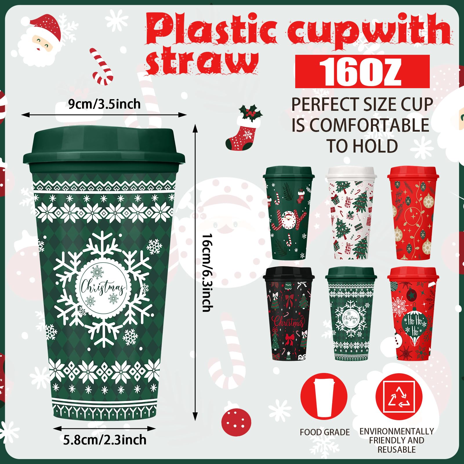 Pickmesh 12-pack Christmas tumbler set, practical for gifting or sharing hot drinks.