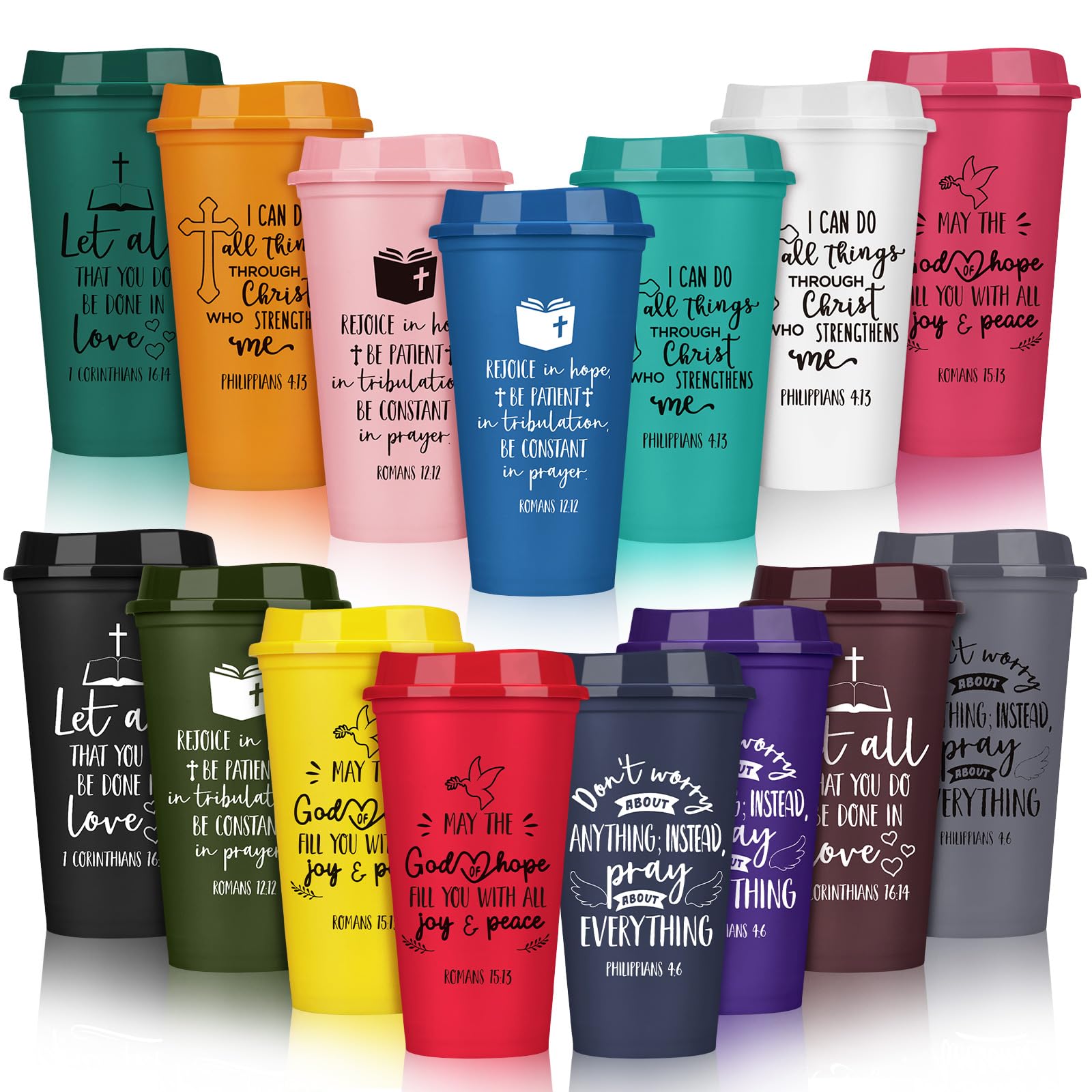 Pickmesh 15pcs christian gift tumblers pack for offices and events; stylish and reusable.