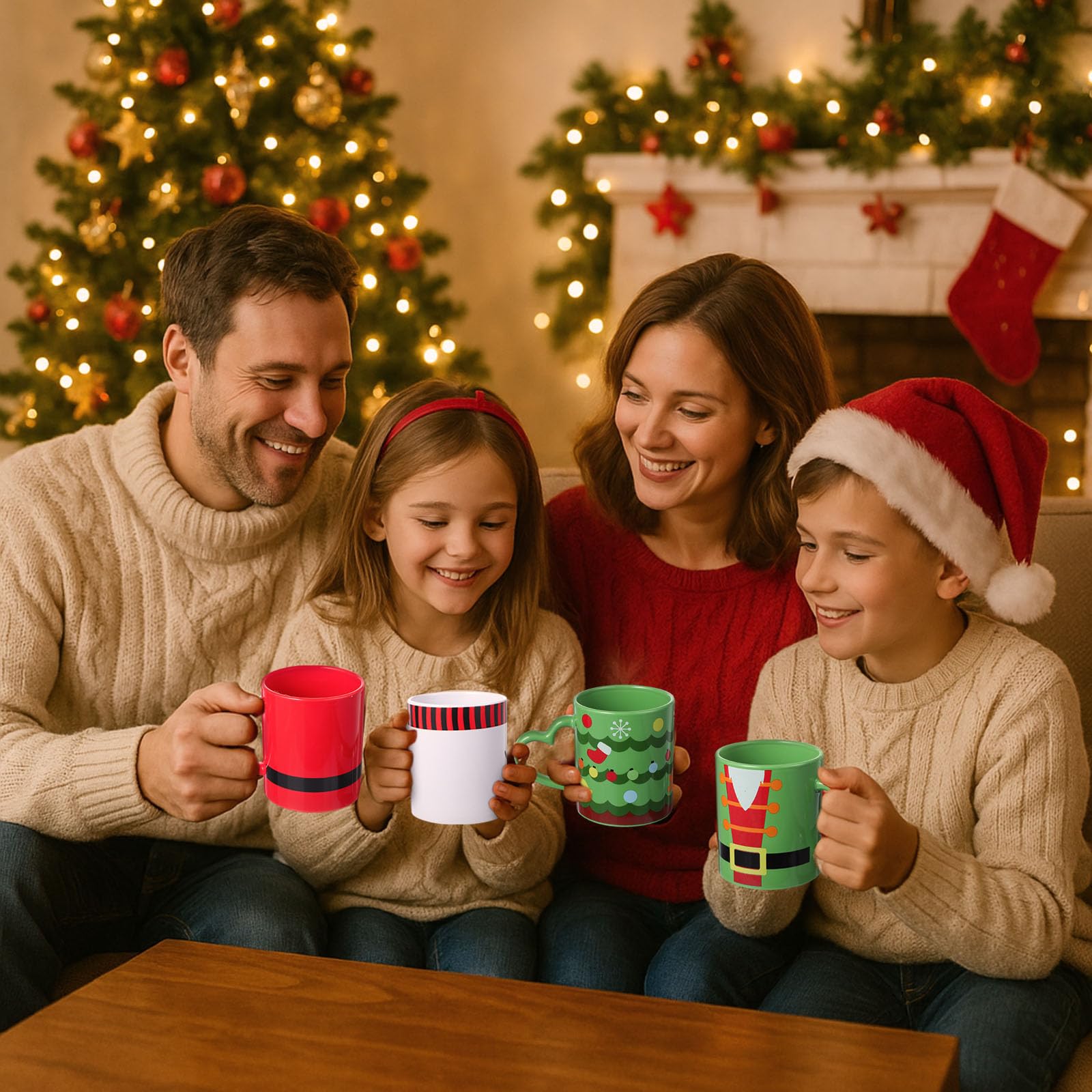 Pickmesh Christmas tree mug with colorful pattern for bright mornings