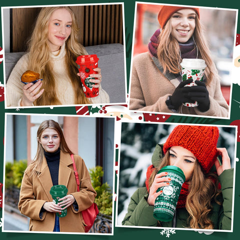 Pickmesh reusable cups featuring holiday designs, a charming gift or hostess option.