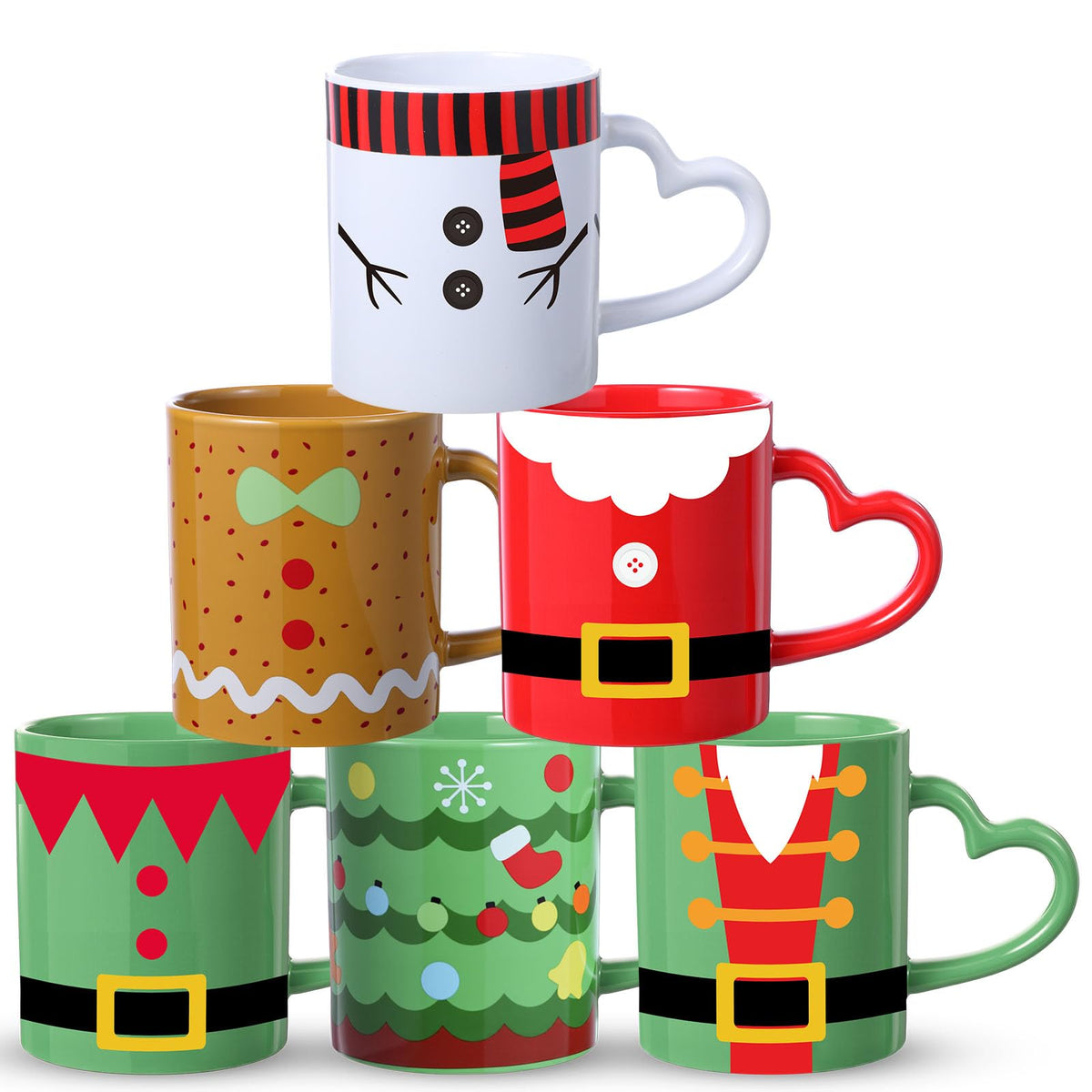 Pickmesh Santa mug with red coat design, ideal for cozy winter mornings