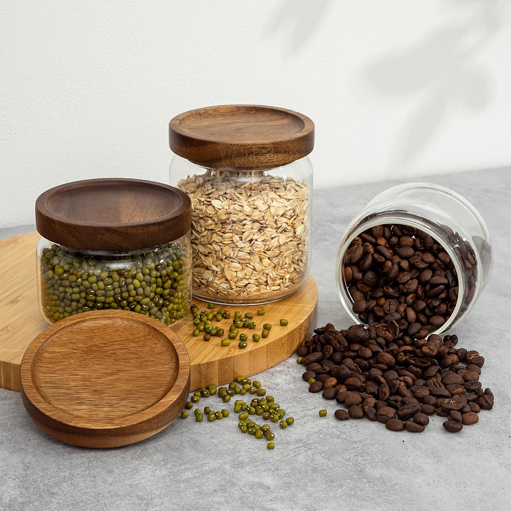 piconesper silicone-sealed wood lid keeps contents fresh