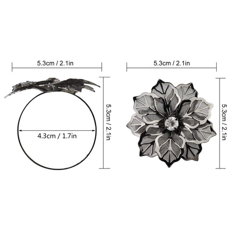 Picowe napkin rings flower detail rhinestone highlights festive table ambiance