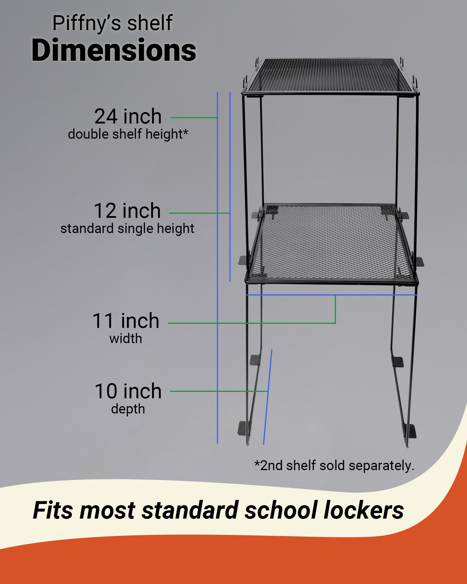 Piffny locker organizer keeps textbooks and backpacks easy to reach
