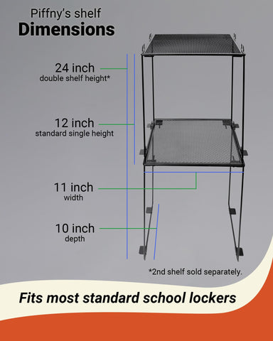 Piffny locker organizer keeps textbooks and backpacks easy to reach