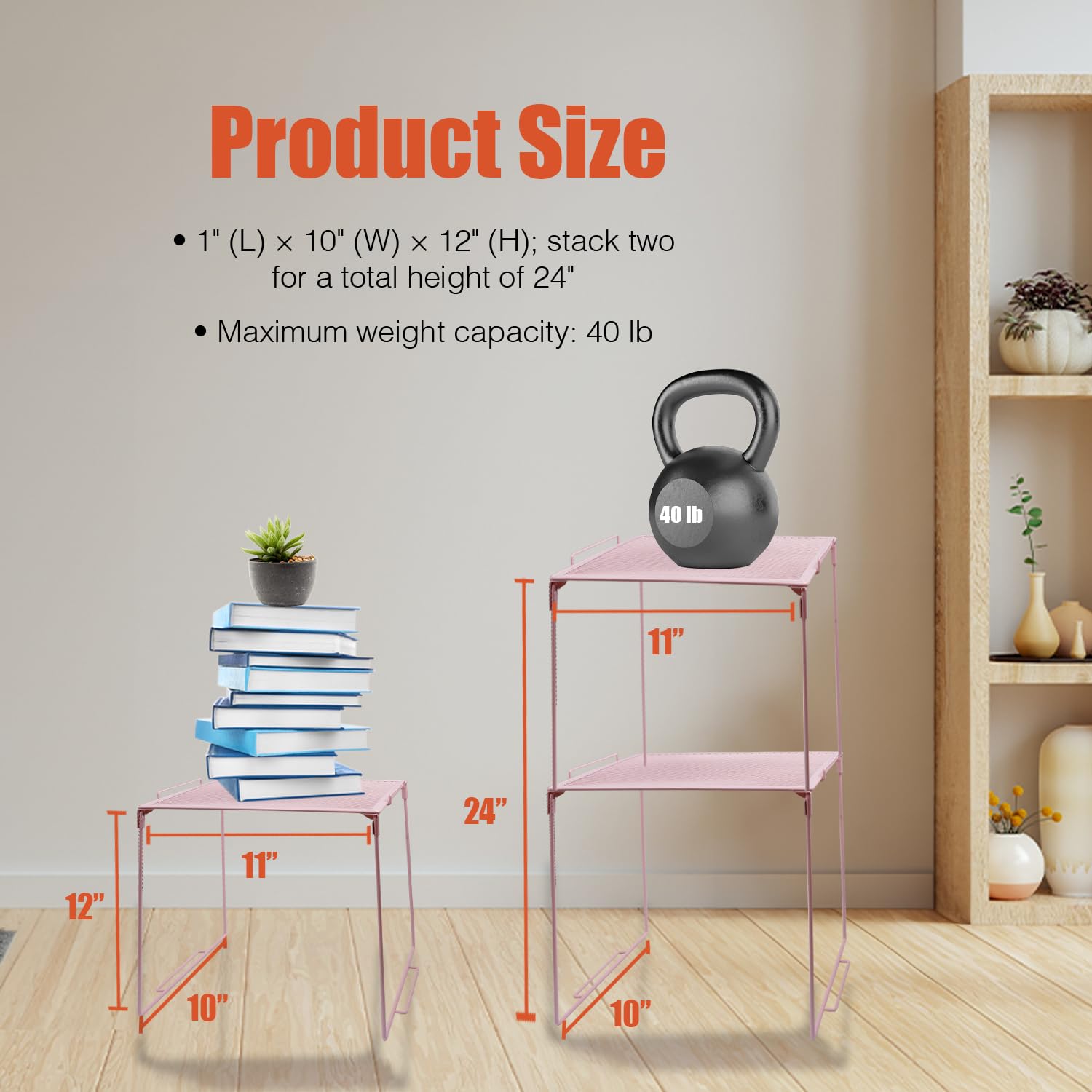 Piffny locker shelf two units stacked for extra vertical storage