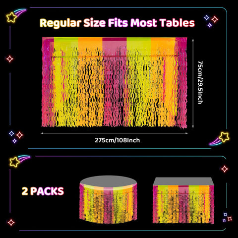 PIGETALE neon party backdrop setup for photo-worthy stage and dessert tables.