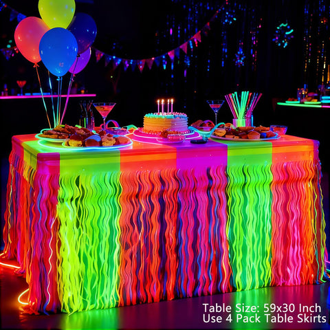 PIGETALE UV-reactive glow under black light enhances neon party atmosphere.