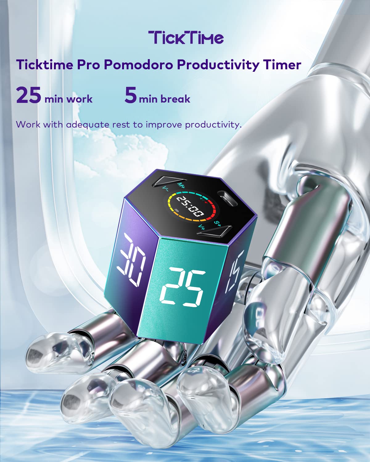 PIHEN Ticktime timer compact size fits in hand and bag.