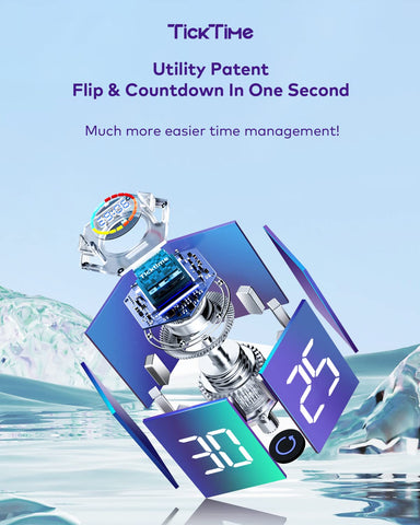 PIHEN Ticktime timer magnetic back sticks to metal surfaces for hands-free use.