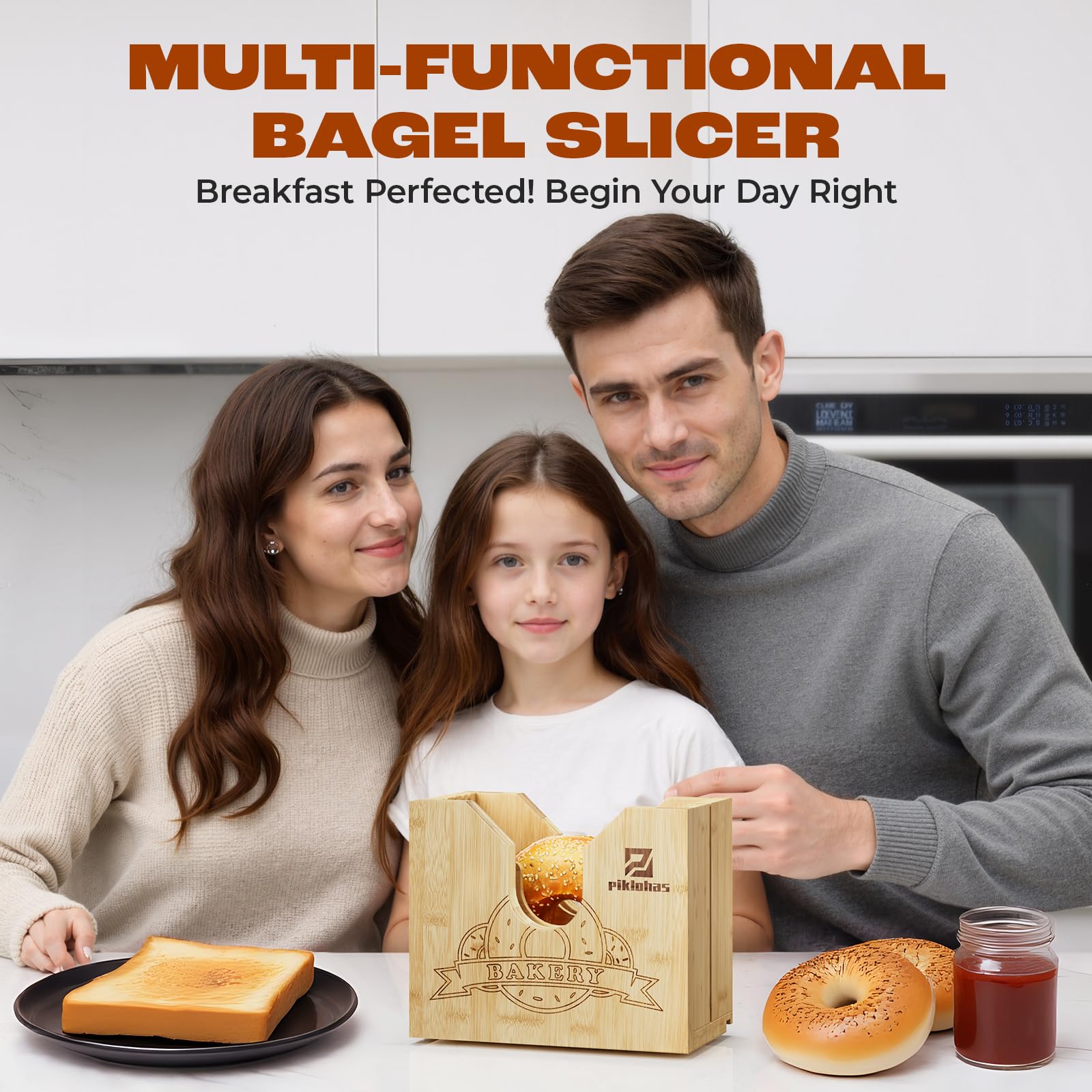 Piklohas 2in1 design supports bagels and bread portions.