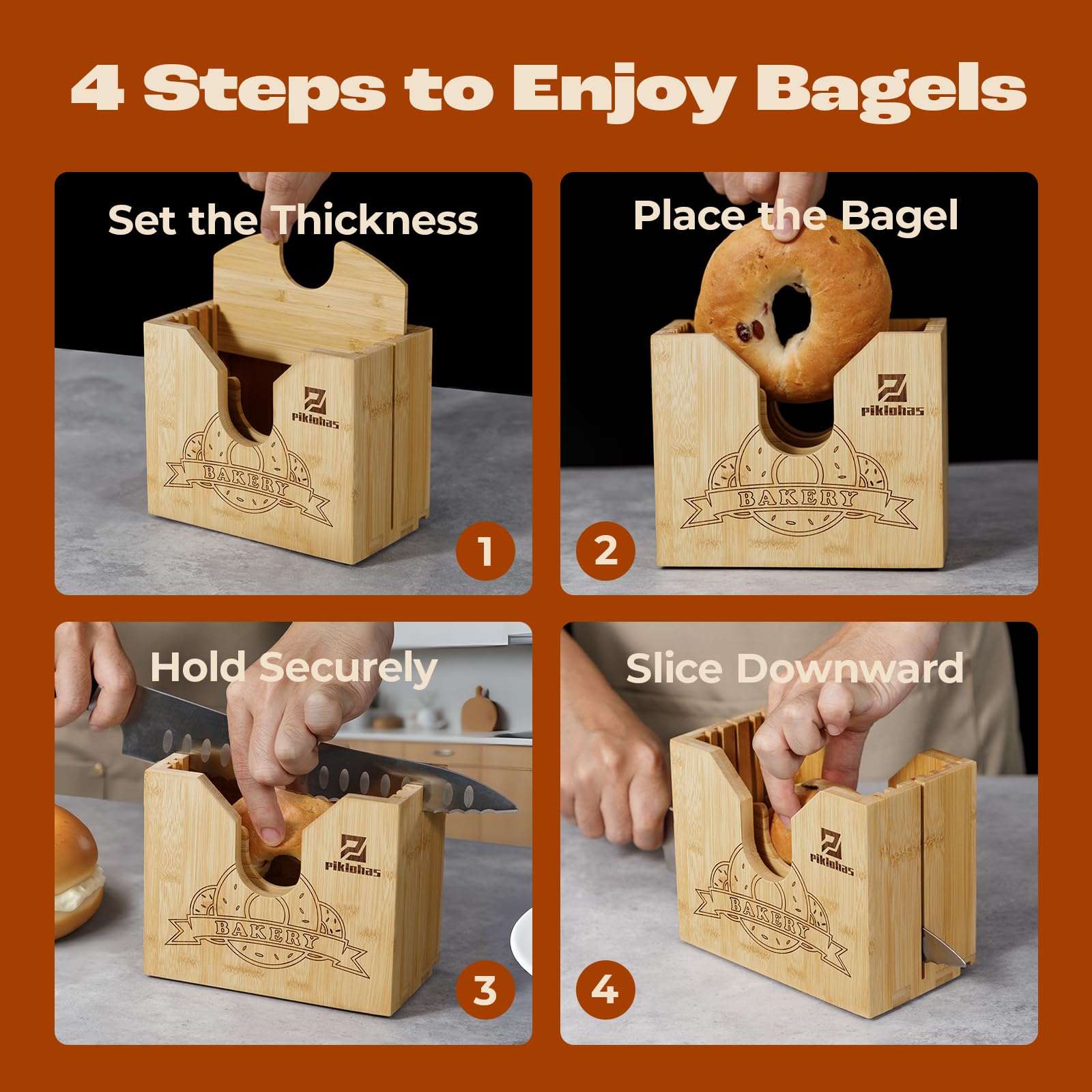 Piklohas bagel slicer is easy to clean after use.