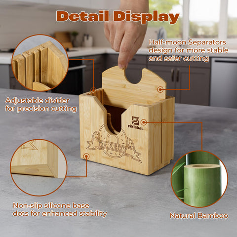 Piklohas guided slot cradles bagels for even slices.