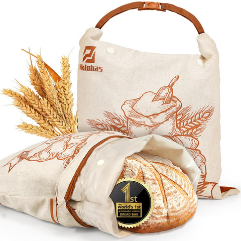 Piklohas bread bags with removable TPU liner for easy cleaning and reuse.