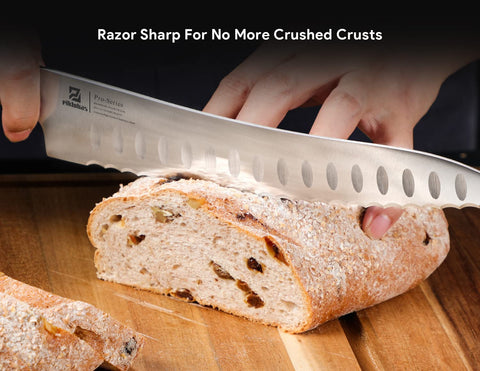 Piklohas bread knife ergonomic handle for balanced cutting