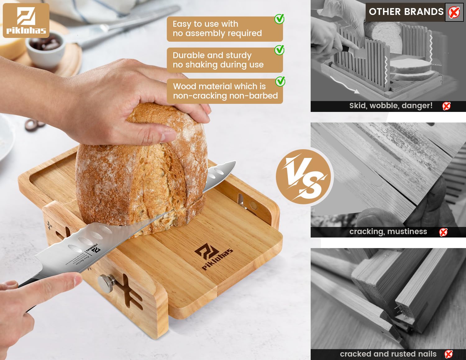 Piklohas Bread Slicer easy-clean surface simplifies maintenance.