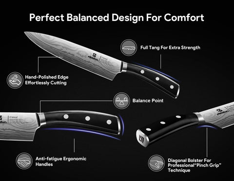 Piklohas 15 degree edge for clean, effortless cuts.