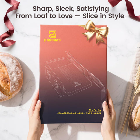 Piklohas gift-pack bread slicer set ideal for home bakers.