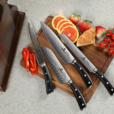 Piklohas magnetic knife holder keeps knives organized on the counter.