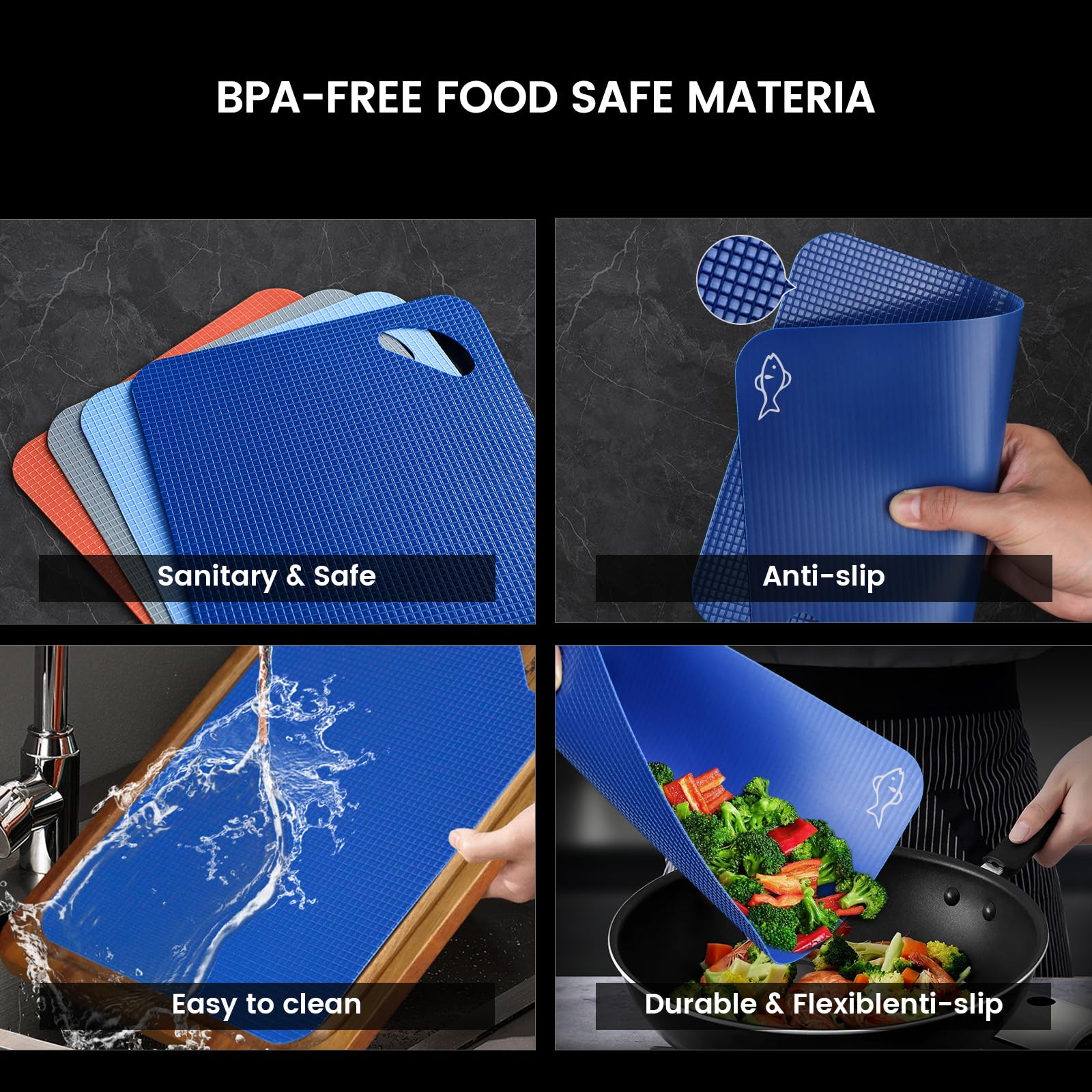 Piklohas plastic cutting mats are dishwasher-safe for quick cleanup.