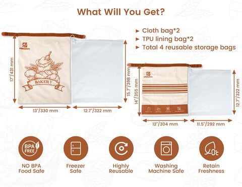Piklohas portable bread bags ideal for breakfasts on the move.