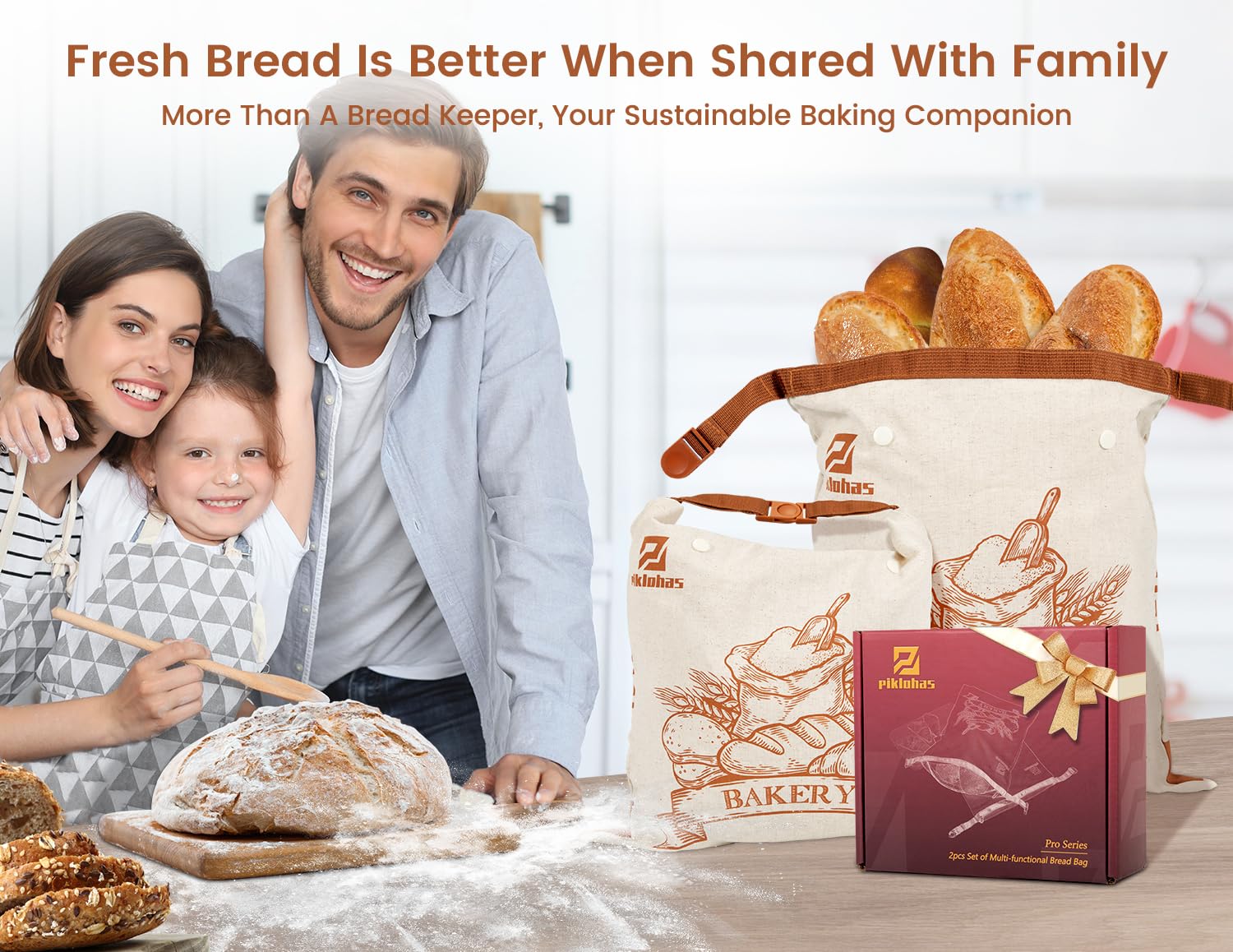 Piklohas sourdough bags provide two sets for home use.