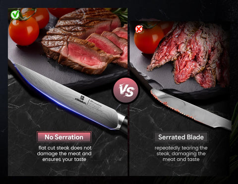 Piklohas Damascus-pattern blade enhances visual appeal at the table.