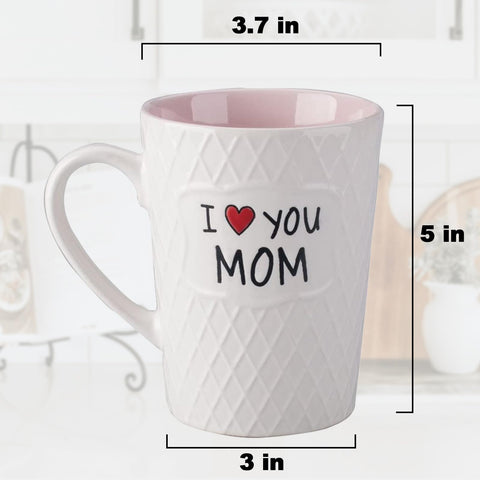 Pilipalaboom I Love You Mom mug with die-cut relief texture on the outer wall