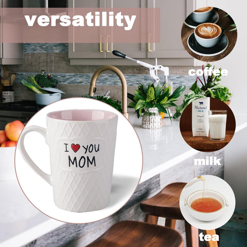 Pilipalaboom I Love You Mom mug gripping comfort while holding hot beverage