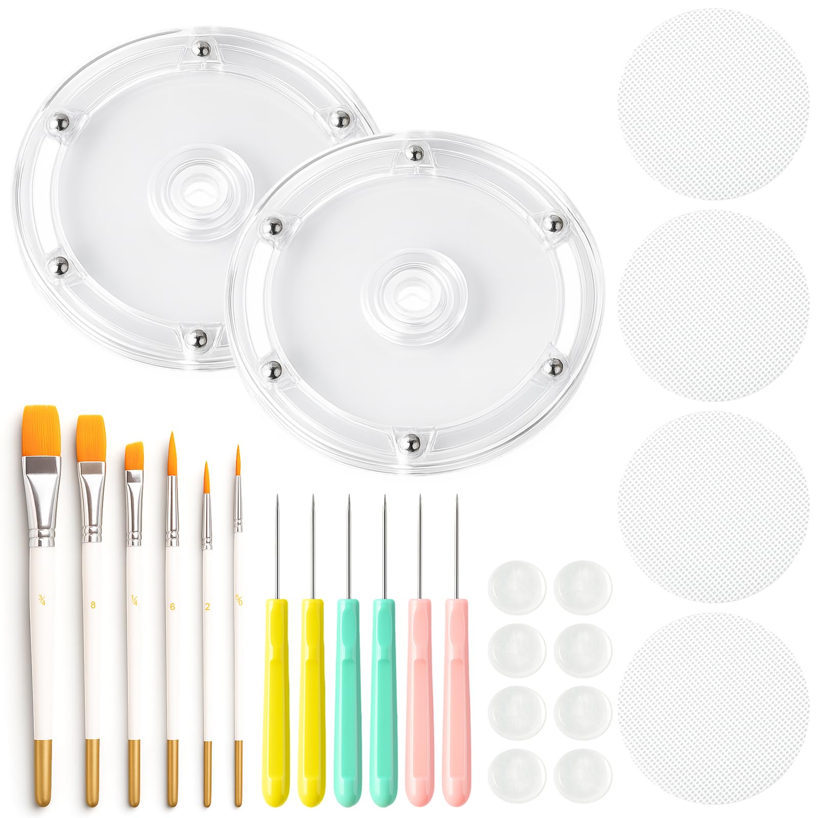 Pimoys cookie turntable acrylic 2-pack enables smooth, precise icing work.