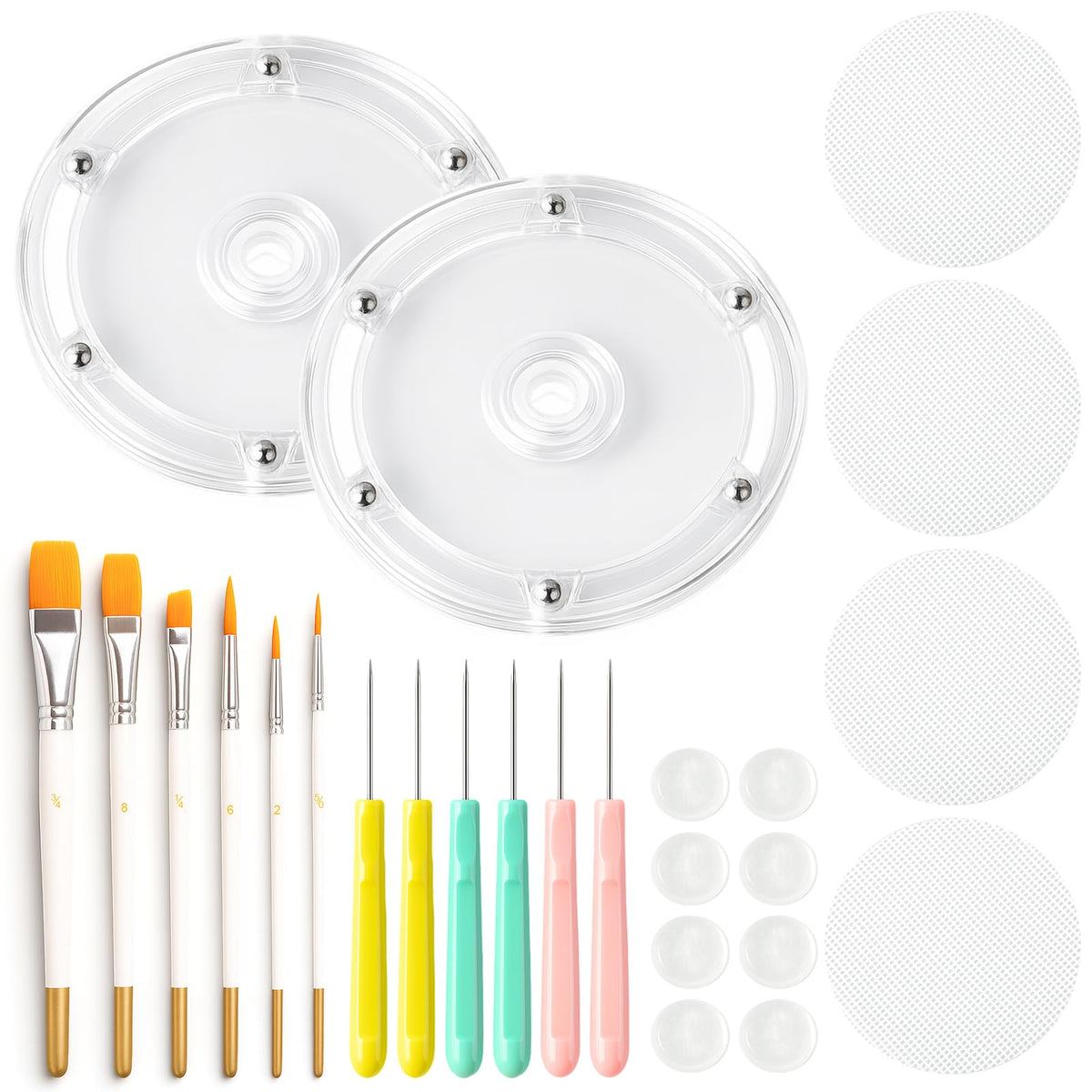 Pimoys cookie turntable acrylic 2-pack enables smooth, precise icing work.