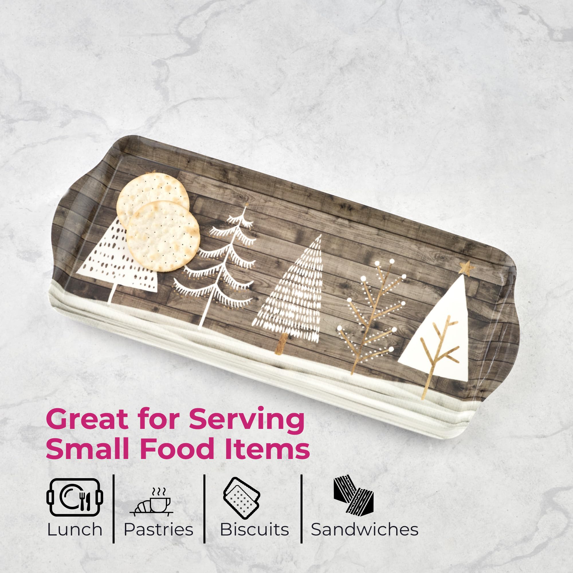Pimpernel holiday entertaining tray adds seasonal charm to tables.