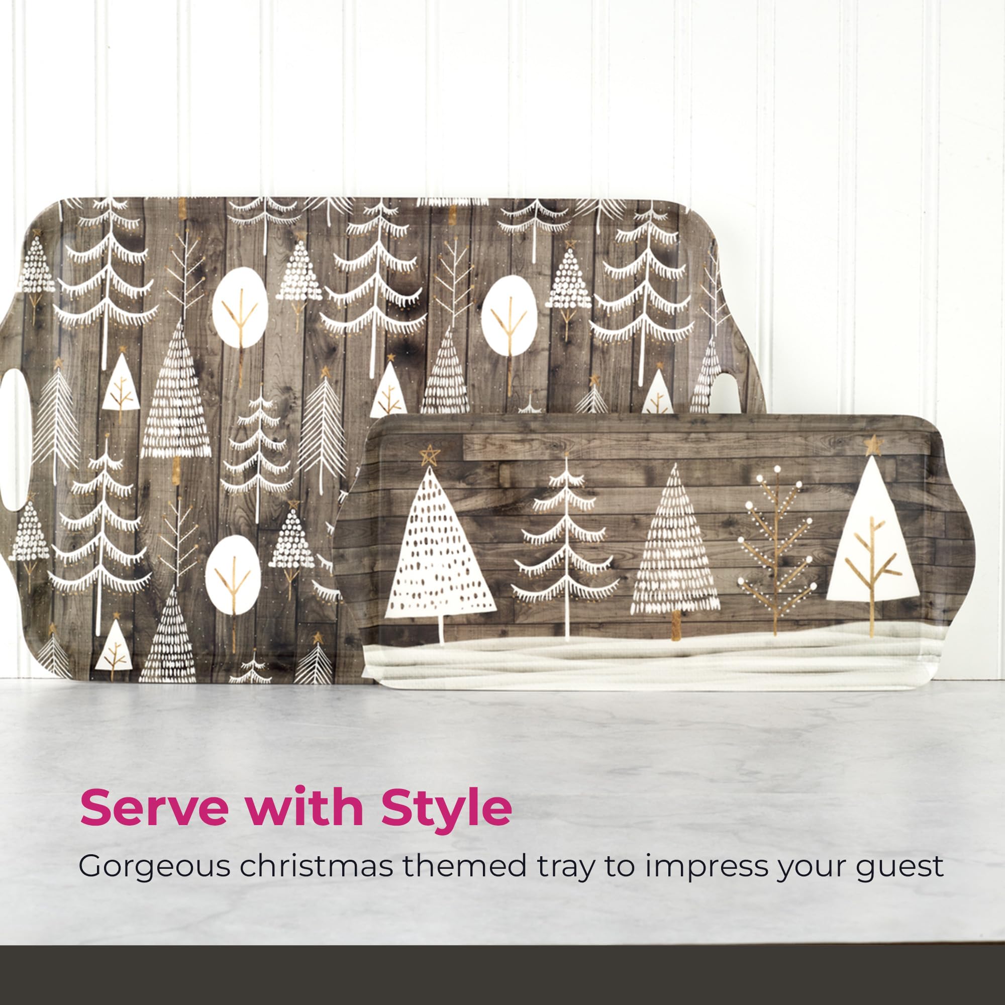 Pimpernel lightweight holiday tray for easy service and transport.